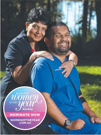  ?? Picture Glenn Hampson ?? Gold Coast Women of the Year nominee Chithrani Palipana with her son, Dr Dinesh Palipana, who sustained a major spinal cord injury.