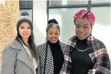  ?? Picture: GILLIAN McAINSH ?? NEW FRIENDS: Students, from left, Teneille Troskie, Lebogang Ramabu and Ziyanda Mavovana met new people at the Women’s Day function held at Nelson Mandela University’s Business School last weekend