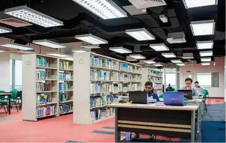  ??  ?? Ramsay Sime Darby Healthcare College provides quality venues for learning , such as the library and IT resources.