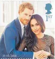  ?? FOTO: ALEXI LUBOMIRSKI/ ROYAL MAIL/ DPA ?? Für manche Briten „ too much“: Briefmarke von Harry und Meghan.