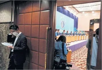  ?? REUTERS ?? Leaders of political parties attend a debate ahead of the upcoming lower house election in Tokyo yesterday.