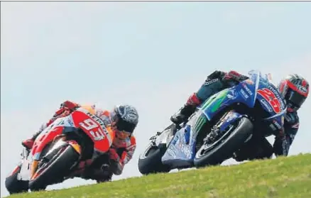  ?? MOTOGP.COM ?? Viñales delante de Márquez, una imagen que se ha repetido en los dos últimos ensayos de Australia