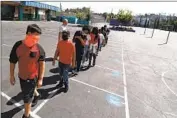  ?? Genaro Molina Los Angeles Times ?? STUDENTS return to class after their midmorning recess at Lockwood Elementary in L.A. on Aug. 31.