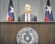  ?? JAY JANNER / AUSTIN AMERICAN-STATESMAN ?? Texas Attorney General Ken Paxton, a Republican, had argued that halting the Obama order before school began was necessary because districts risked losing federal education dollars if they did not comply.