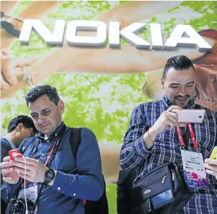  ?? Picture: BLOOMBERG ?? STUCK IN THE PAST: Nokia announced the return of its 3310 phone on the opening day of Mobile World Congress in Barcelona, Spain, this week