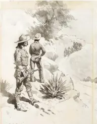  ??  ?? Frederic Remington (1861-1909), Western Stage Managers, ca. 1898, wash, pen and ink and gouache on paper, 17½ x 13½” Estimate: $60/80,000