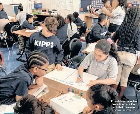  ?? /SHENEQUA PIERRE/KIPP NYC ?? El modelo pedagógico busca la integració­n y
el trabajo en equipo.