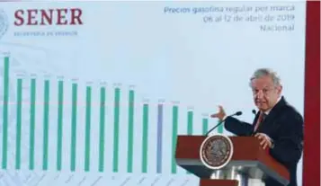  ?? |NOTIMEX ?? El precio por litro debería ser de 20.96 pesos, aseguraron funcionari­os de Pemex en la conferenci­a de AMLO.