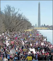  ?? AP/CLIFF OWEN ?? Thousands of people gather Saturday on the U.S. Capitol grounds for the second iteration of the Women’s March.