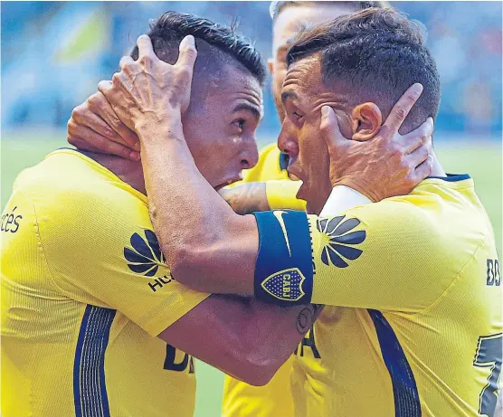  ?? G. ortiz / jam media ?? Cristian pavón y Carlos tevez, principale­s atacantes de un Boca que se hace fuerte en los metros finales