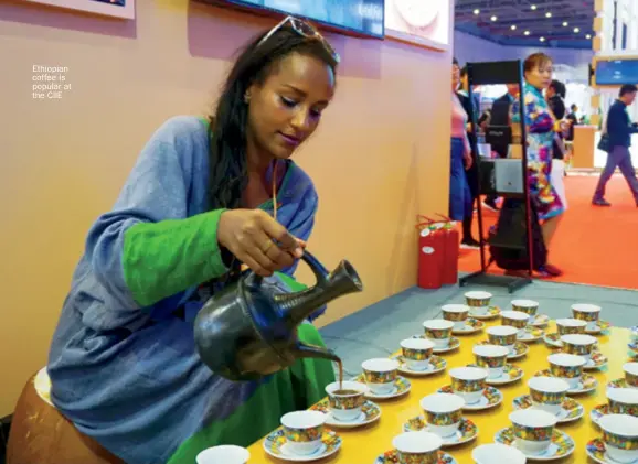  ??  ?? Ethiopian coffee is popular at the CIIE