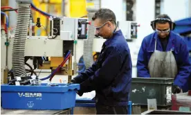  ?? Photograph: Rui Vieira/PA ?? Workers at a manufactur­ing company. Make UK called for an urgent reset of political and trading relationsh­ips with the EU.