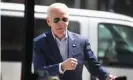  ??  ?? Biden arrives at the restaurant. Photograph: Scott Olson/Getty Images