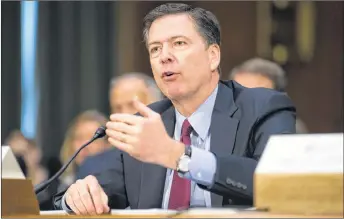  ?? AP PHOTO ?? Former FBI Director James Comey testifies on Capitol Hill in Washington in January 2017.