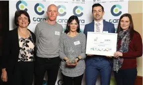  ??  ?? Keash Equestrian Centre, Adventure Category Award Winners: Deirdre Lavin (SSRP co-ordinator), Shane Hayes (SSRP SIDO), Eilish Devine (Keash Equestrian Centre), Aidan O’Mahoney (CARA Ambassador) and Laura Devine (Keash Equestrian Centre).