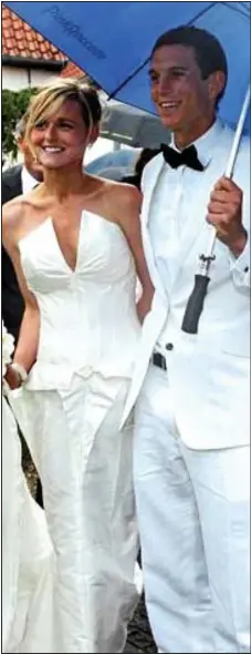  ??  ?? Footballer’s wife: Daniel and Sofie Agger’s 2010 wedding