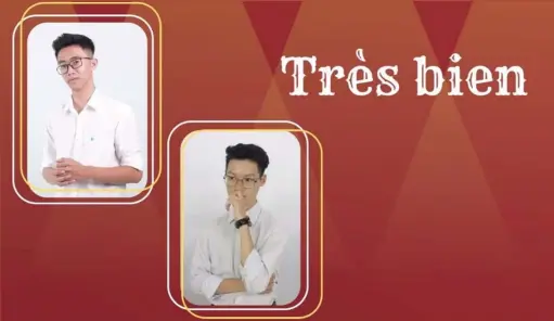  ??  ?? L’équipe “Très bien”, comprenant Dô Minh Dung (droite) et Nguyên Duy Nam, lauréate du concours “Expédition francophon­e” 2021. BTC/CVN