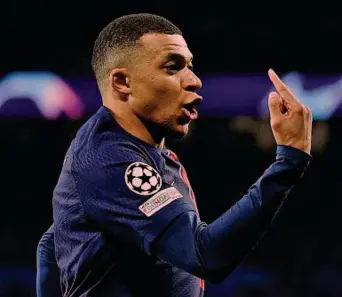  ?? ?? Sempre decisivo Kylian Mbappé, 25 anni, al 5° e 6° gol in questa Champions, 46 in carriera in Europa