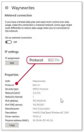  ??  ?? If your Wi-fi protocol is 802.11n, it might be time to buy an 802.11ac adapter