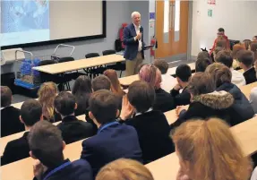  ??  ?? Welcome Professor Ian Allison addresses STEM event