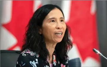  ?? Canadian Press photo ?? Chief Public Health Officer Theresa Tam speaks during a news conference in Ottawa, Wednesday.