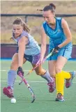  ?? Picture: ANDREW BLANCHARD ?? Rosie Malone (left) playing club hockey.