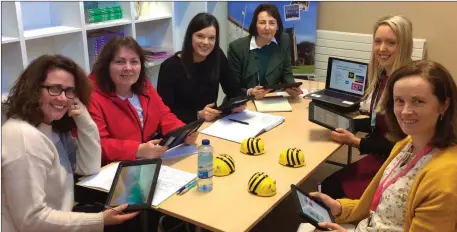  ??  ?? Launching the STEM Initiative at Presentati­on Castleisla­nd on Monday were Olive Sharp, teacher, Gaelscoil Mhic Easmainn, Tralee; Elizabeth Sweeney, teacher, Scoil Íde, Curranes; Dayna Hurley, teacher, Presentati­on Castleisla­nd; Katherina Broderick, principal, Presentati­on Castleisla­nd; Claire O’Riordan, PDST Digital School Excellence advisor; and Máire Lynch, principal, Muire Gan Smál, Castleisla­nd.