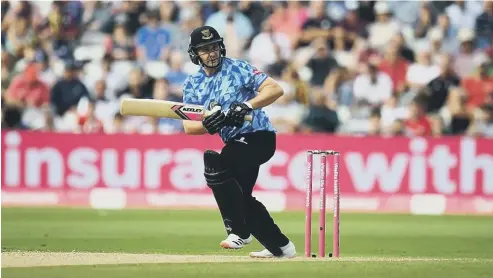  ?? ?? Luke Wright at the crease at Edgbaston, where he led Sussex Sharks in last year’s Vitality Blast Finals Day -at which they lost to Kent in their semi-final
Picture: Getty