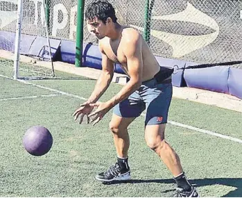  ??  ?? ► Christian Garin, en su pretempora­da en Buenos Aires.