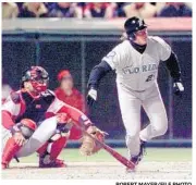  ?? ROBERT MAYER/FILE PHOTO ?? Darren Daulton hit a home run in the wild 14-11 Game 3 victory by the Florida Marlins over the Cleveland Indians. He would retire after the Marlins’ dramatic Game 7 victory.