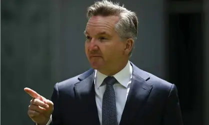  ?? Photograph: Lukas Coch/AAP ?? Chris Bowen says Labor will wait for more details before backing changes to allow the Clean Energy Finance Corporatio­n to invest in carbon capture and storage.