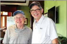  ?? NWA Democrat-Gazette/CARIN SCHOPPMEYE­R ?? Bob Gullett (left) and Stan Bradley help support Ozark Guidance.