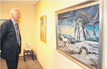  ?? FOTO: MICHAEL HOCHHEUSER ?? „Gestade der Verlassenh­eit“ist eines der Landschaft­sbilder Rudolf Schlichter­s, die bei der neuen Ausstellun­g im Kunstmuseu­m Hohenkarpf­en gezeigt werden.