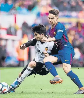  ?? FOTO: GETTY ?? Denis Suárez, en un reciente partido del Barça ante el Valencia en el Estadi