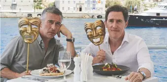  ??  ?? Steve Coogan, left, and Rob Brydon have shared many a trip together. This time, they venture to Greece.