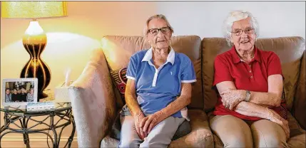  ?? GREG LOVETT / THE PALM BEACH POST ?? Bev Dirksen (left) and Coby Verheij have been friends for 62 years. They met during the 1950s in a hospital kitchen in Edmonton, Alberta. They now share an apartment together in Palm Beach Gardens.