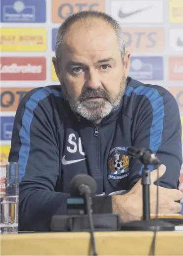  ??  ?? Penalty decisions and a failed appeal have frustrated Kilmarnock manager Steve Clarke.