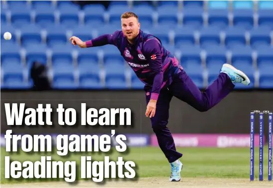  ?? ?? Mark Watt caused a viral sensation during his bowling against the West Indies at the T20 World Cup in Tasmania