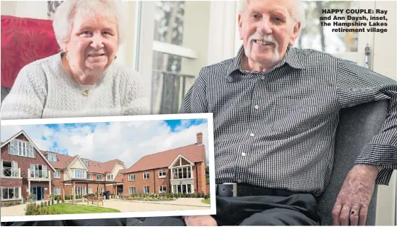  ??  ?? HAPPY COUPLE: Ray and Ann Daysh, inset, the Hampshire Lakes retirement village