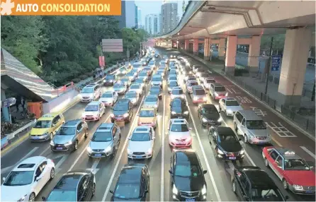  ?? — Reuters ?? Traffic congestion is pictured in Shanghai, China.