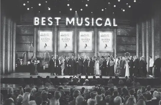  ?? PHOTOS: SARA KRULWICH / THE NEW YORK TIMES ?? The Band’s Visit wins best musical at the 72nd Annual Tony Awards Sunday at Radio City Music Hall in New York.