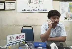  ??  ?? ACR chairman Mung Khat said he has seen an increase in detention cases involving the Chin community in the past few months.