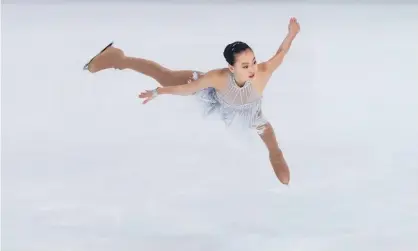  ??  ?? Jessica Shuran Yu competes in Germany in 2017, the year she represente­d Singapore at the world championsh­ips. Photograph: Joosep Martinson/Internatio­nal Skating Union/Getty Images