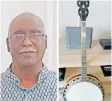  ?? | Supplied ?? THE tenor banjo that Billy Kisten used in the band is now with his son Nandha Kistiah, pictured.
