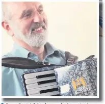  ??  ?? Accordioni­st John Jones who has raised over £300,000 for charity.