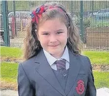  ??  ?? Raring to go Kacey Macphee looks smart as she starts Cathkin Primary