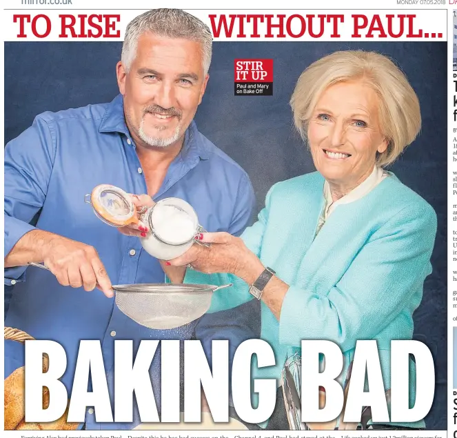  ??  ?? STIR IT UP Paul and Mary on Bake Off