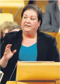  ??  ?? Jackie Baillie, right, says the homelessne­ss situation in Scotland is ‘disgracefu­l’.