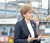  ??  ?? First Minister Nicola Sturgeon vowed to try to find a way to save steel jobs for Scotland when she visited the stricken Lanarkshir­e plants last Thursday