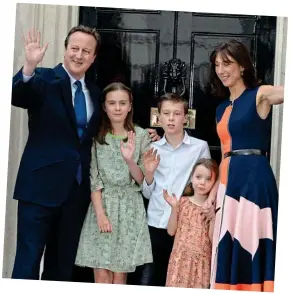  ??  ?? Smiles in defeat: David Cameron, his wife Samantha and their children leaving Downing Street after he lost 2016 referendum